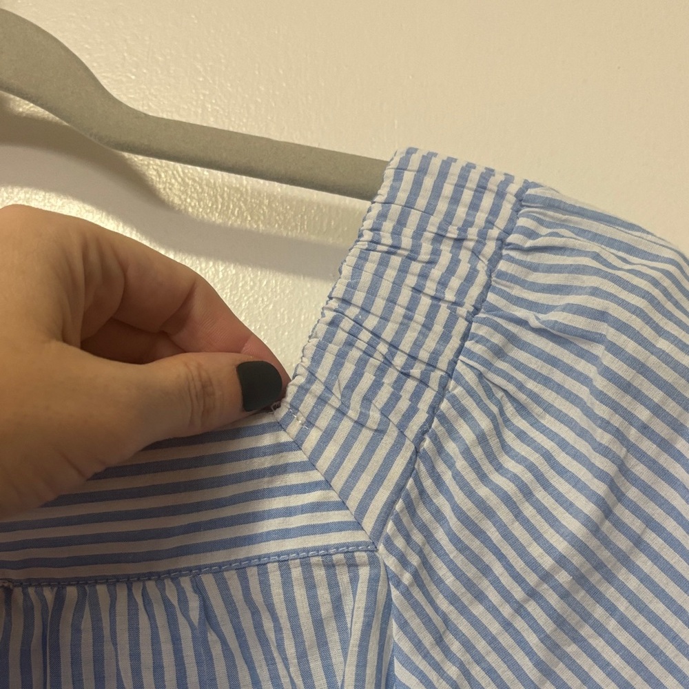 NWT LOFT Striped Scalloped Bottom Top - Picture 8 of 8